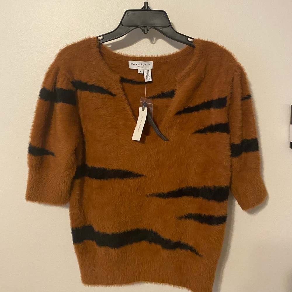 Michael Stars tiger striped tee sweater